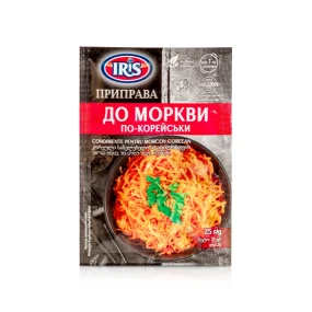 Приправа для моркви корейською, Iris, 25 г. Ціна не включає 20% обов'язкового пожертвування на Парасольку. Пожертвування потрібно додати під час оформлення замовлення. Дякуємо за вашу підтримку!