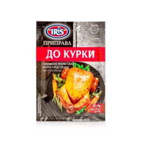 Приправа для курки, Iris, 25 г. Ціна не включає 20% обов'язкового пожертвування на Парасольку. Пожертвування потрібно додати під час оформлення замовлення. Дякуємо за вашу підтримку!