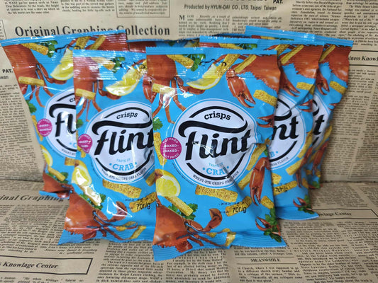 Сухарики пшенично-житні - Flint, зі смаком краба, 70 г Ціна не включає 20% обов'язкового пожертвування на Парасольку. Пожертвування потрібно додати під час оформлення замовлення. Дякуємо за вашу підтримку!