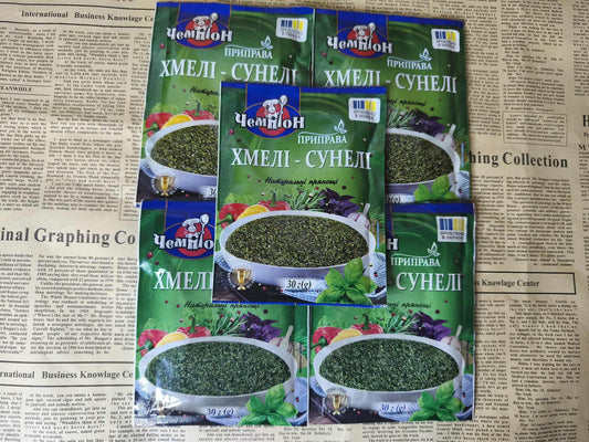 Приправа Хмелі-Сунелі 30г.  Ціна не включає 20% обов'язкового пожертвування на Парасольку. Пожертвування потрібно додати під час оформлення замовлення. Дякуємо за вашу підтримку!