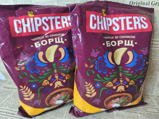 Чіпси зі смаком Борщ. 100г. Ціна не включає 20% обов'язкового пожертвування на Парасольку. Пожертвування потрібно додати під час оформлення замовлення. Дякуємо за вашу підтримку!