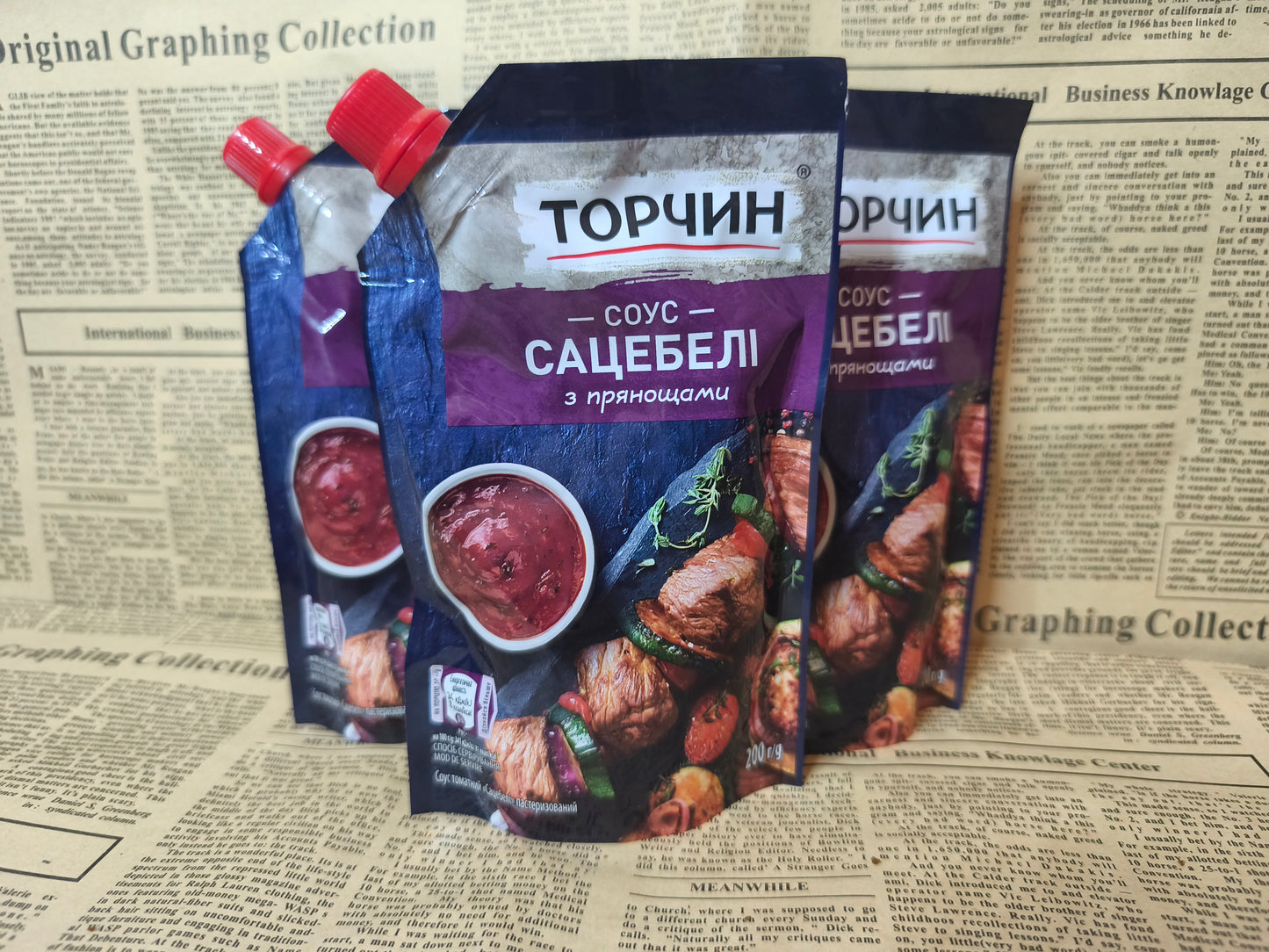 Соус Сацебелі 200г. Ціна не включає 20% обов'язкового пожертвування на Парасольку. Пожертвування потрібно додати під час оформлення замовлення. Дякуємо за вашу підтримку!