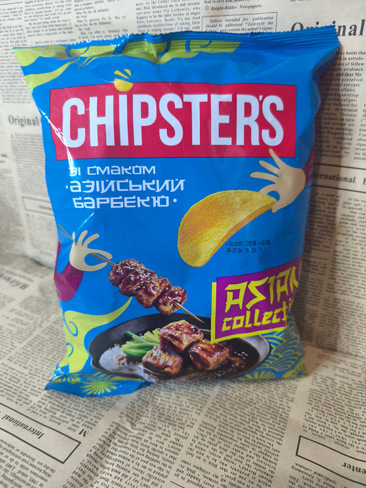 Чіпси CHIPSTERS азійський барбекю 100г.Ціна не включає 20% обов'язкового пожертвування на Парасольку. Пожертвування потрібно додати під час оформлення замовлення. Дякуємо за вашу підтримку!