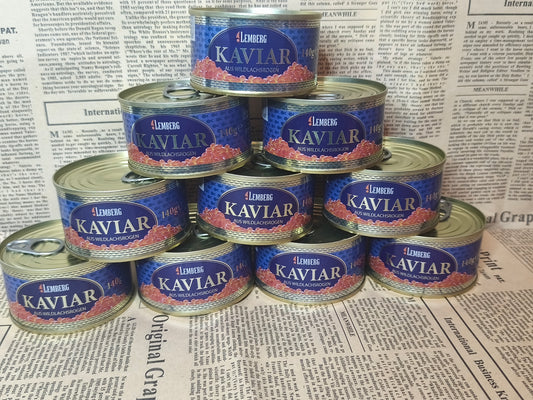 Ікра горбуші 140г. Ціна не включає 20% обов'язкового пожертвування на Парасольку. Пожертвування потрібно додати під час оформлення замовлення. Дякуємо за вашу підтримку!