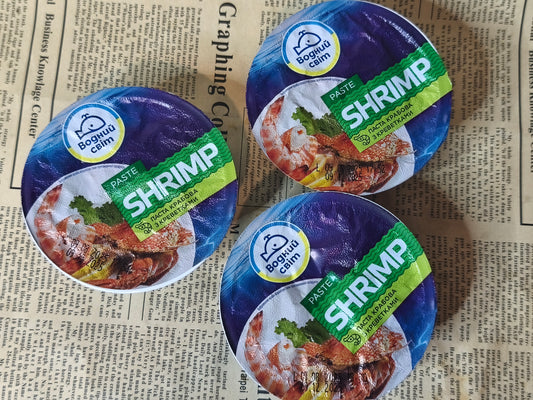 Паста крабова з креветками 140г.Ціна не включає 20% обов'язкового пожертвування на Парасольку. Пожертвування потрібно додати під час оформлення замовлення. Дякуємо за вашу підтримку!